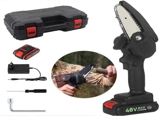 Mini Motoserra Elétrica Bateria De Lítio 24V Bivolt