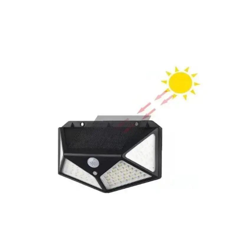 Luminária Solar Parede 100 Led Sensor Presença Com 3 Funções