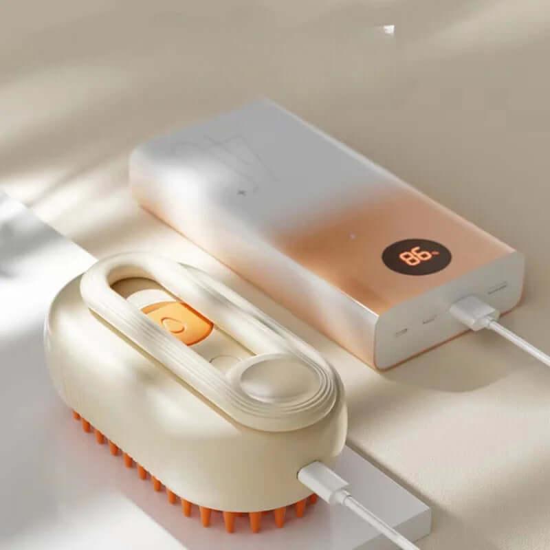 Escova elétrica para pelo de cães e gatos, escova a vapor para massagem de animais de estimação, remoção de pelos