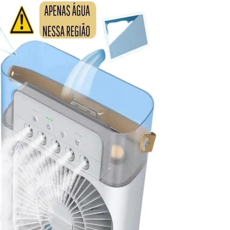 Ventilador Umidificador Portátil Mini Ar Condicionado Led