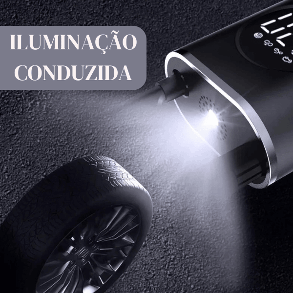 Mini Compressor Bomba de Ar Digital Elétrico Portátil e Multifuncional ideal para Pneus Bolas e Mais