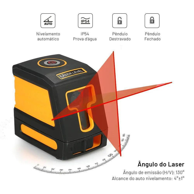 Mini laser de Linha Cruzada Nível a Laser com faixa de medição de 15m de comprimento de linha vertical e horizontal de autonivelamento