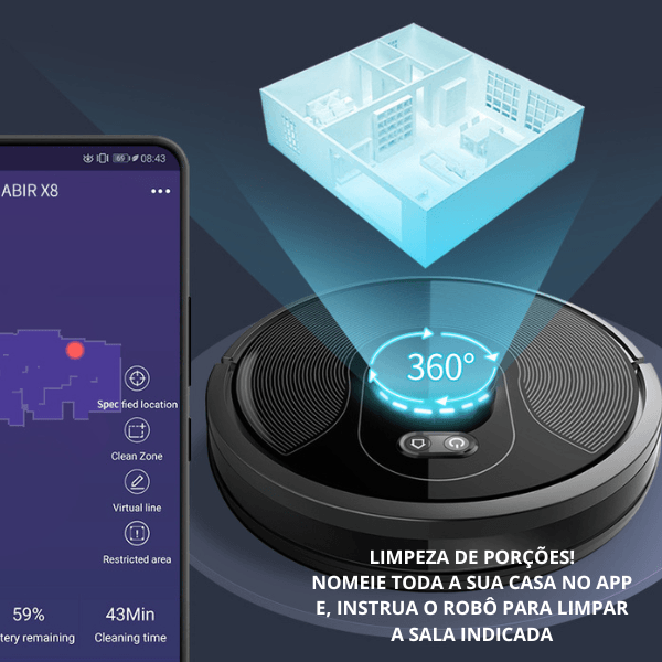 Robô Aspirador De Pó Abir X8